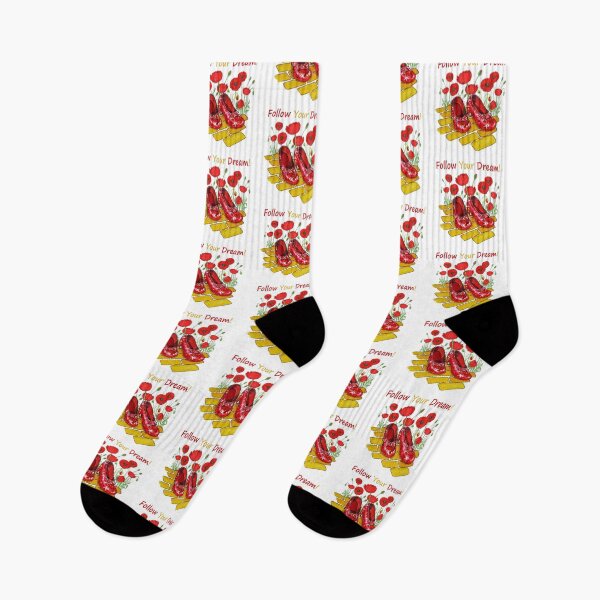Item preview, Follow Your Dream Red Poppies Ruby Shoes Yellow Brick Road Watercolor  designed and sold by Irina Sztukowski.