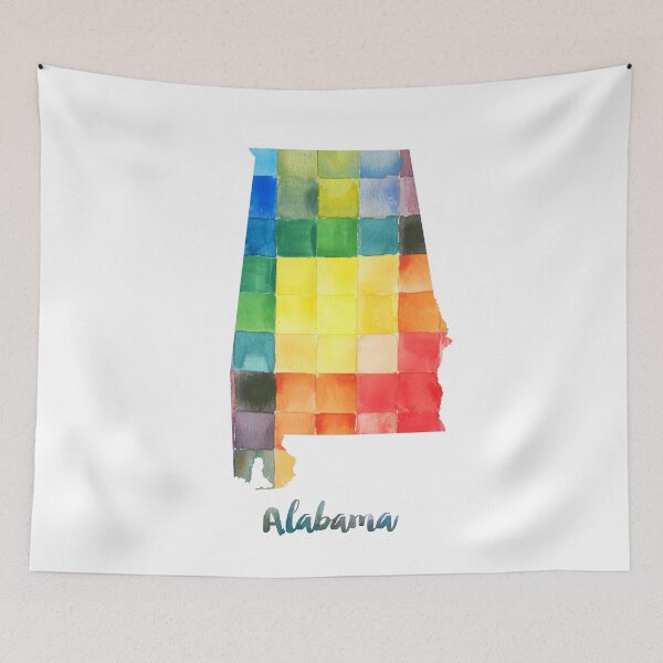 Item preview, Alabama Watercolor Map Painting designed and sold by InkistPrints.