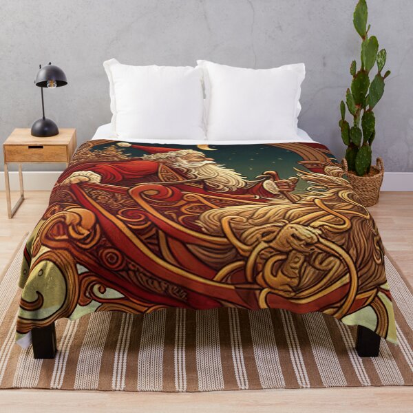 Item preview, Artistic drawing of santa in a fantasy sleigh designed and sold by XmasPatterns.