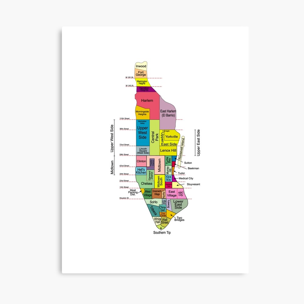New York City Manhattan Map Poster