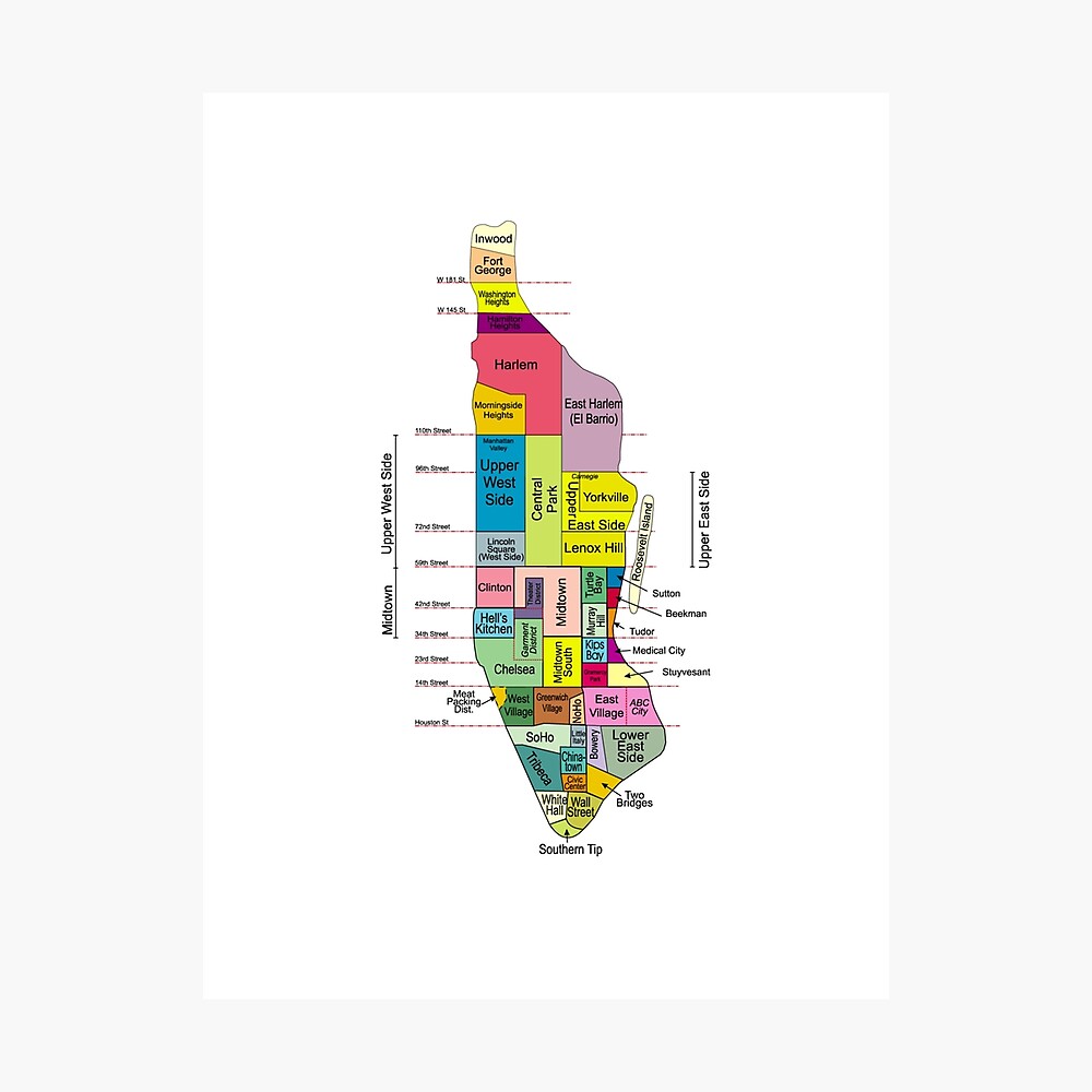 New York City Manhattan Map Poster