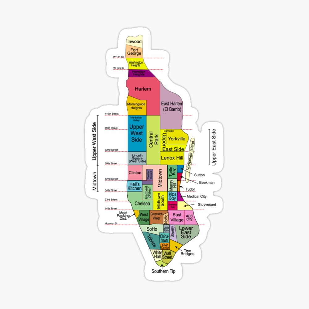 New York City Manhattan Map Poster