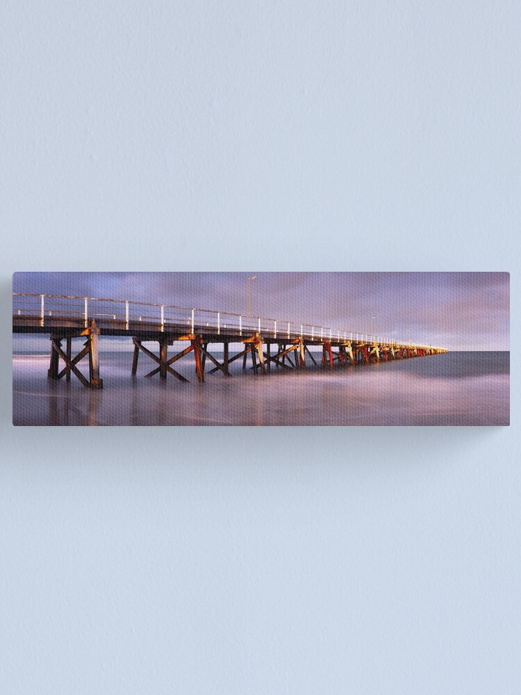 Thumbnail 1 of 3, Canvas Print, Semaphore Beach Pier, Adelaide, South Australia designed and sold by Chockstone.