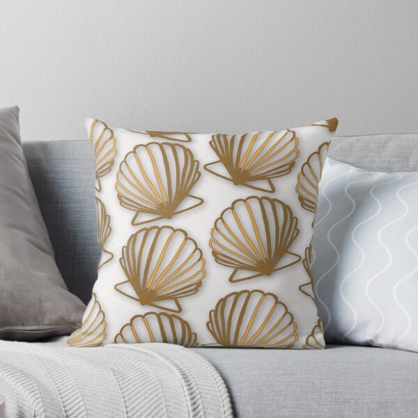 Vista previa del artículo con la obra «CONCHAS DORADAS SOBRE BLANCO», diseñado y vendido por KINGTOUCAN.