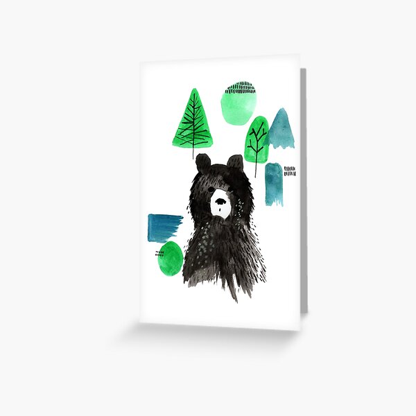 Bernard The Bear - Teal Greeting Card