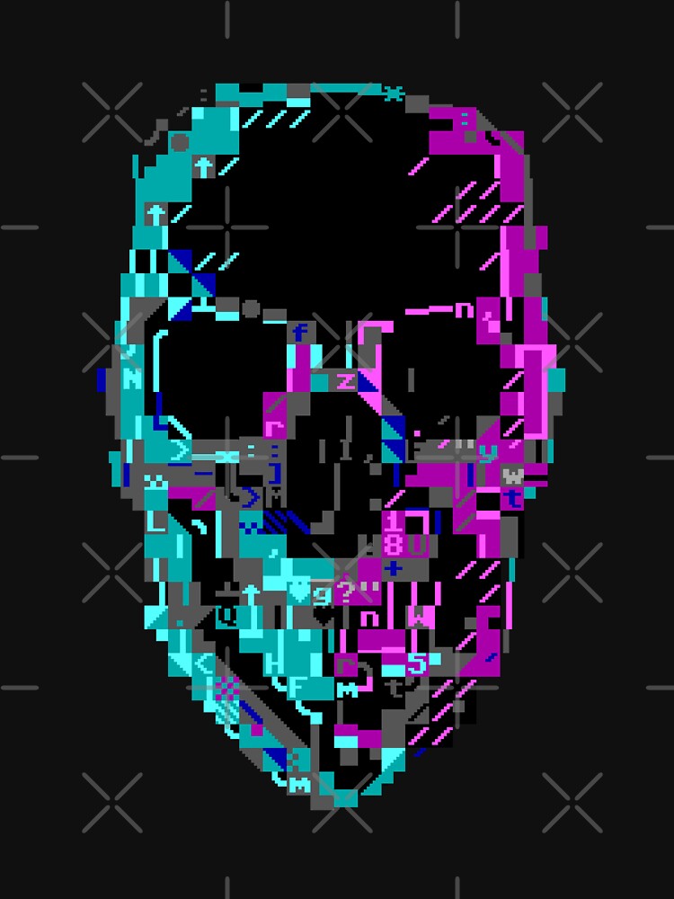 Cyberpunk Ascii Glitch Skull T Shirt For Sale By Philstrahl