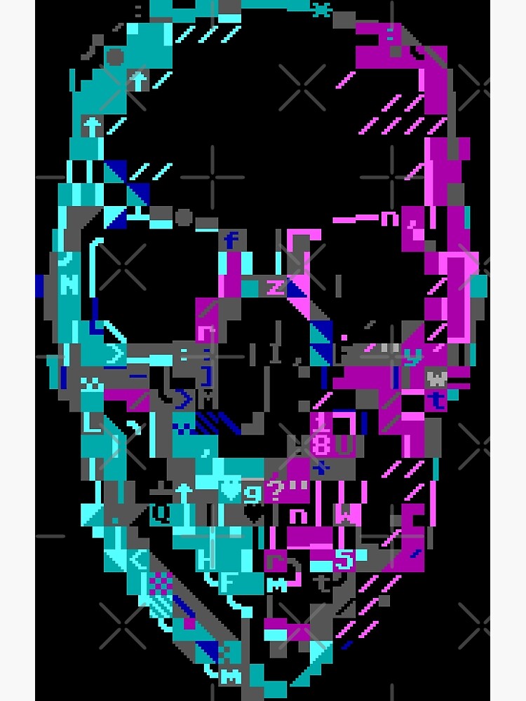 Cyberpunk ASCII Glitch Skull