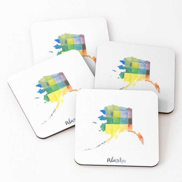 Item preview, Alaska Watercolor Map Painting designed and sold by InkistPrints.