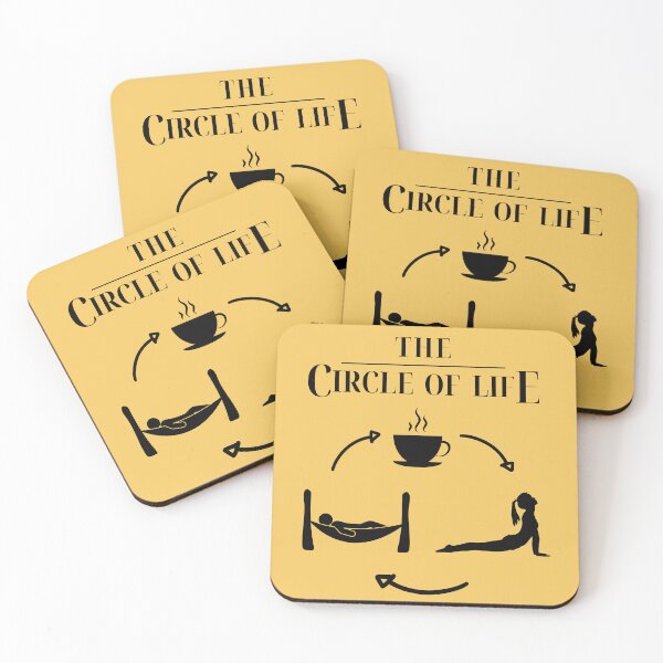 Item preview, Coffee, Yoga, Sleep, Repeat. The Circle of Life [black print] designed and sold by Blended Designs ⭐⭐⭐⭐⭐.