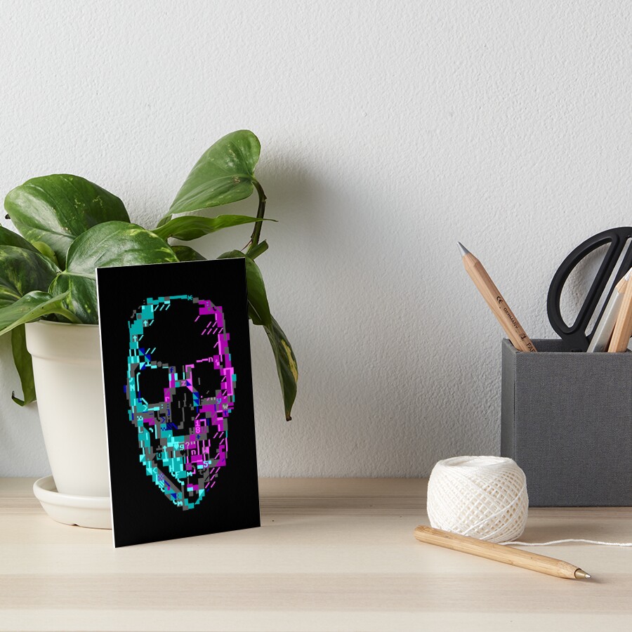 Cyberpunk ASCII Glitch Skull