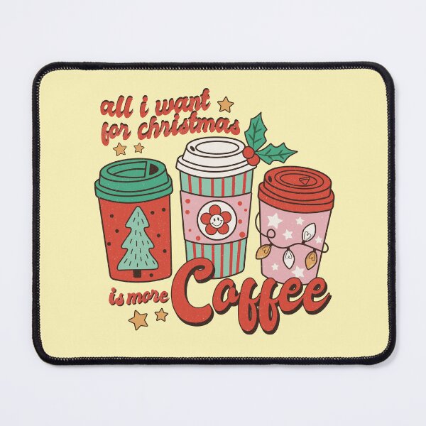 Item preview, All I want for Christmas is more coffee retro Christmas vintage designs designed and sold by ArtfulGiftShop.