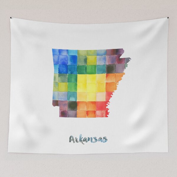 Item preview, Arkansas Watercolor Map Painting designed and sold by InkistPrints.