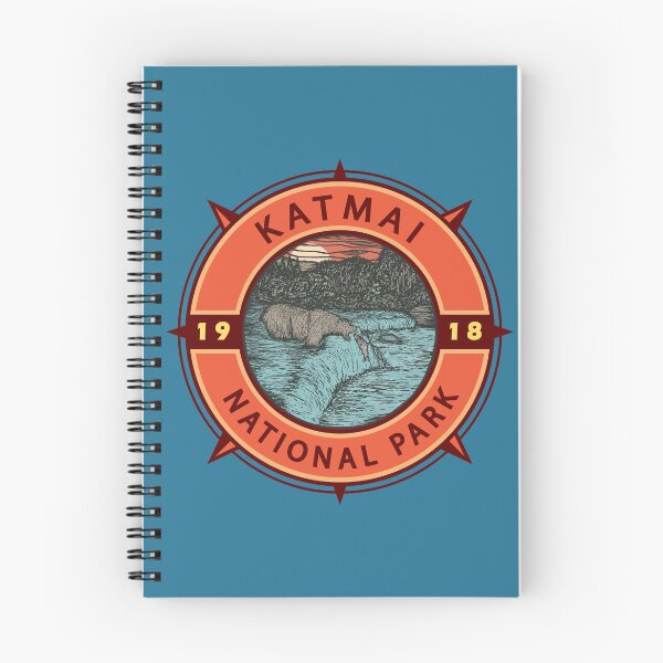Item preview, Katmai National Park Grizzly Bear Retro Compass Emblem designed and sold by KrisSidDesigns.