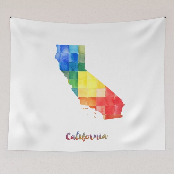 Item preview, California Watercolor Map Painting designed and sold by InkistPrints.