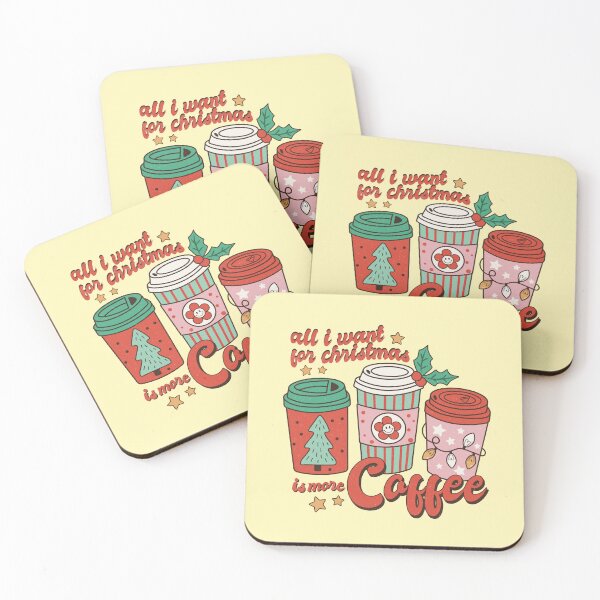 Item preview, All I want for Christmas is more coffee retro Christmas vintage designs designed and sold by ArtfulGiftShop.