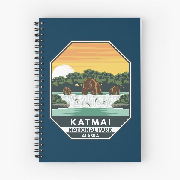 Item preview, Katmai National Park Grizzly Bears Retro Emblem designed and sold by KrisSidDesigns.
