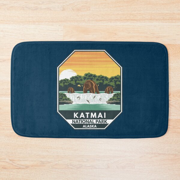 Item preview, Katmai National Park Grizzly Bears Retro Emblem designed and sold by KrisSidDesigns.