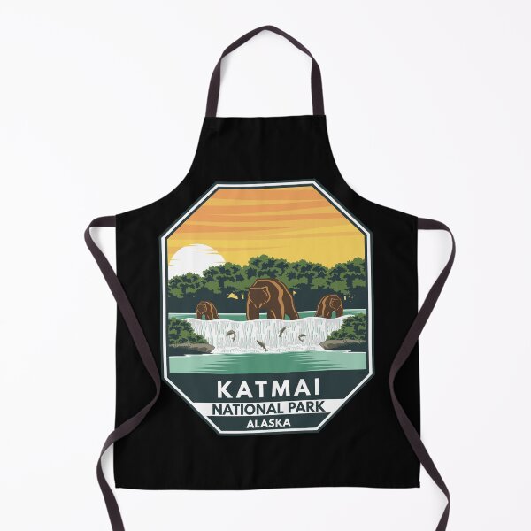Item preview, Katmai National Park Grizzly Bears Retro Emblem designed and sold by KrisSidDesigns.