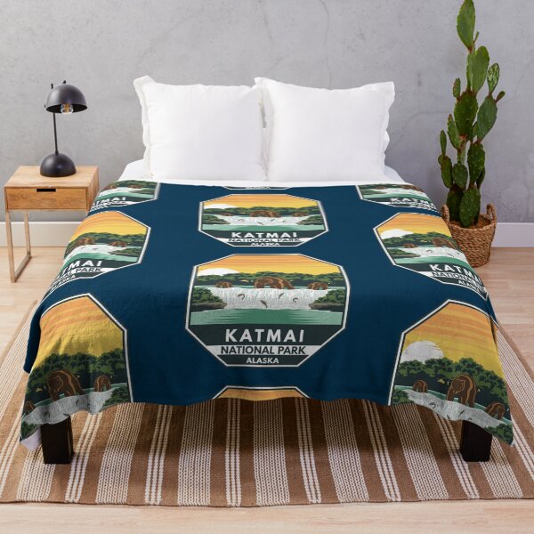 Item preview, Katmai National Park Grizzly Bears Retro Emblem designed and sold by KrisSidDesigns.