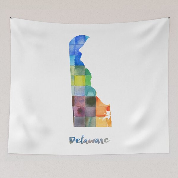 Item preview, Delaware Watercolor Map Painting designed and sold by InkistPrints.