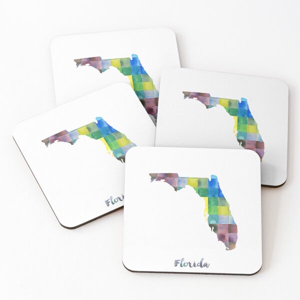 Item preview, Florida Watercolor Map Painting designed and sold by InkistPrints.