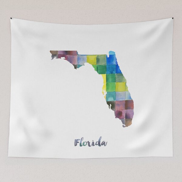 Item preview, Florida Watercolor Map Painting designed and sold by InkistPrints.