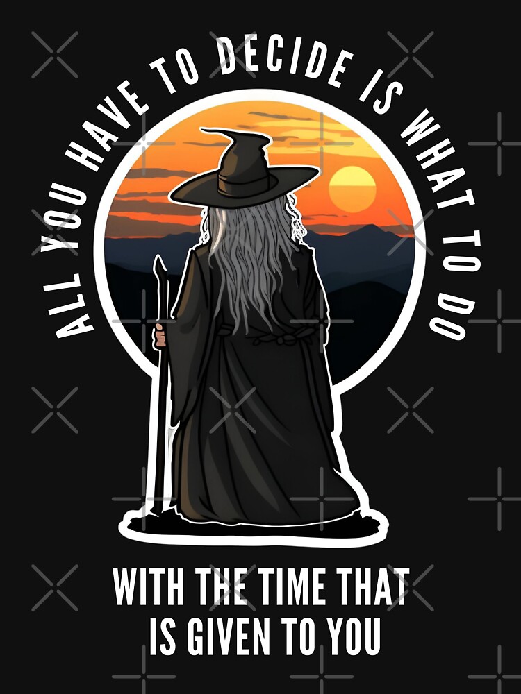 Thumbnail 7 of 7, Classic T-Shirt, Old wizard watching the sunset - All you have to decide - Fantasy designed and sold by flevin.