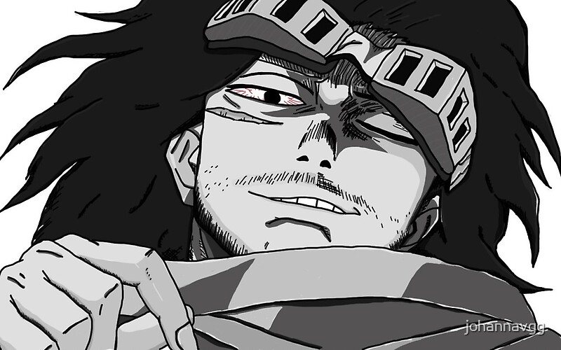 bnha. my hero academia. anime. black and white. shounen. aizawa. manga. era...