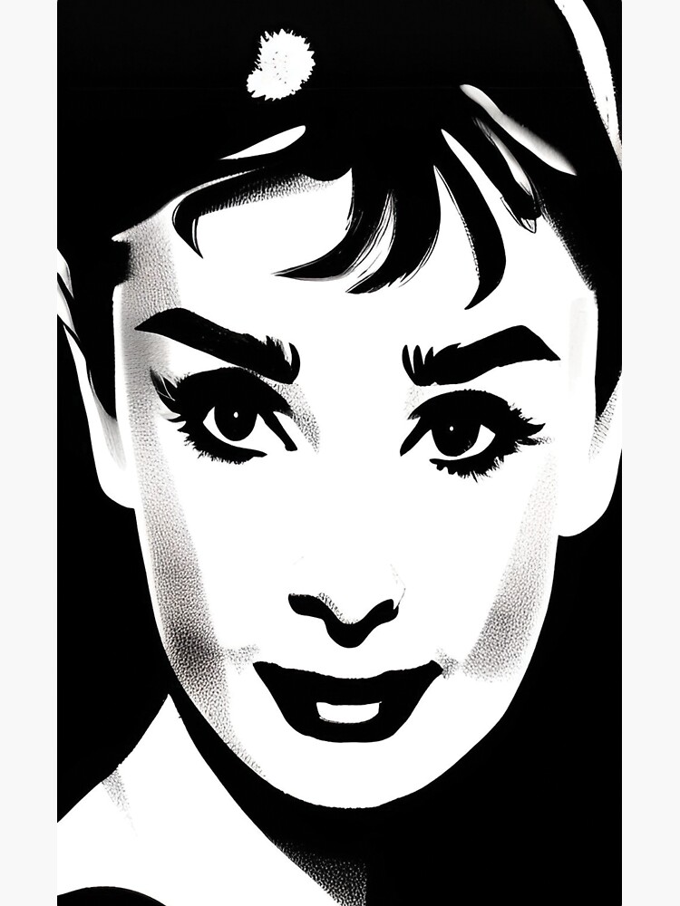 "Petite Woman B&w Face Drawing" Sticker For Sale By AImageX | Redbubble