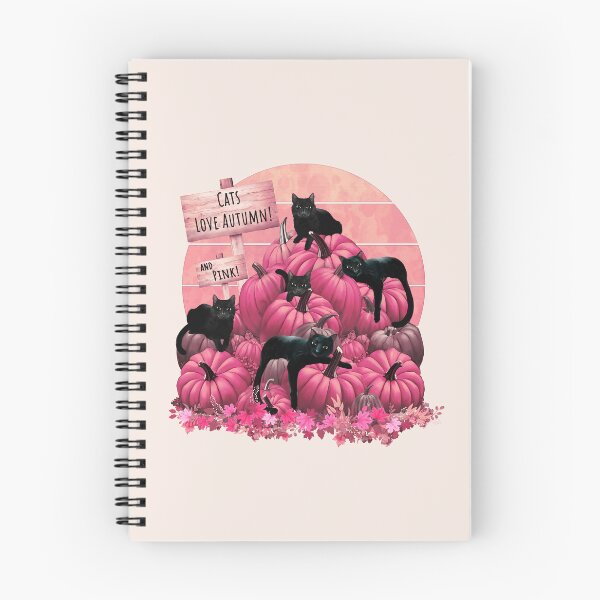 Item preview, Cats and pink Pumpkin Patch autumn with sing that say cat love autumn, cat pumpkinsin and sunset, color autumn, orange,hello fall autumn lovers designed and sold by Collagedream.