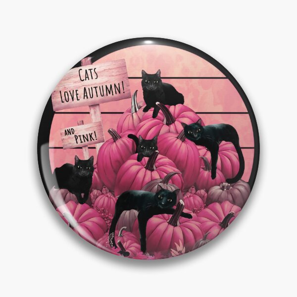 Item preview, Cats and pink Pumpkin Patch autumn with sing that say cat love autumn, cat pumpkinsin and sunset, color autumn, orange,hello fall autumn lovers designed and sold by Collagedream.