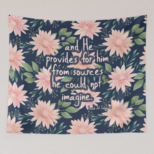 Item preview, And he provides for him from sources he could not imagine - Surah At Talaq designed and sold by Pink Pastel Studio.