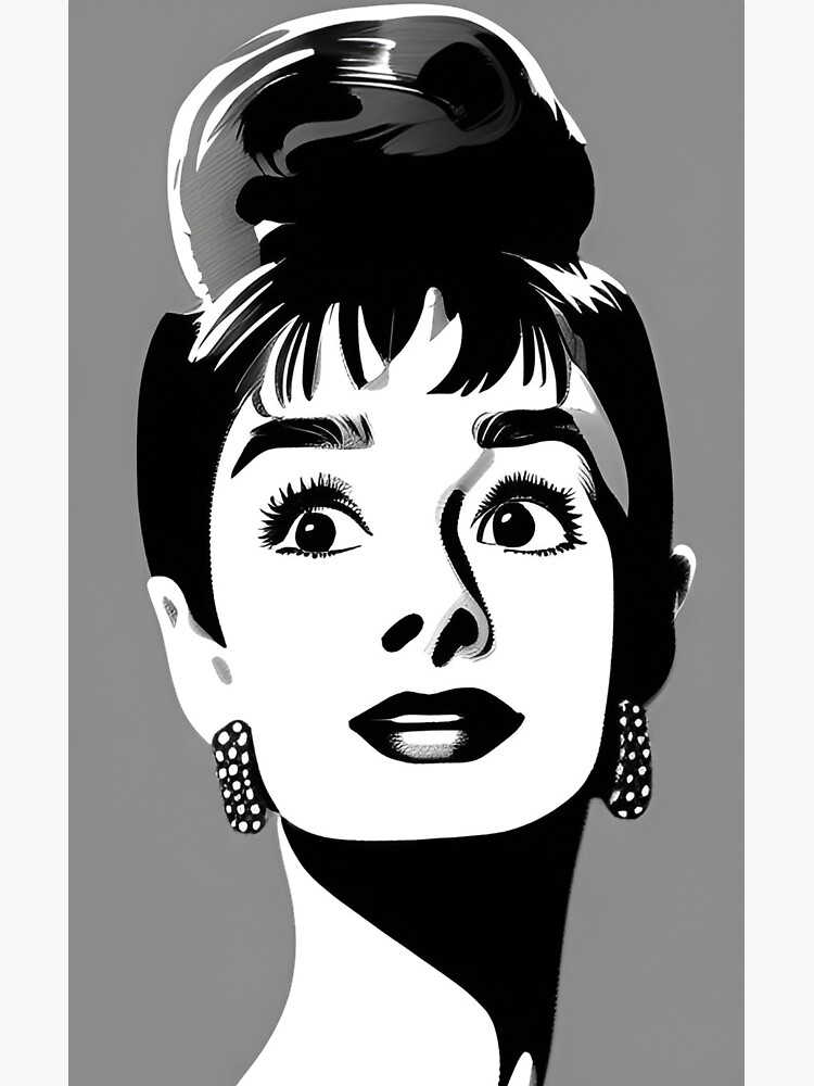 "Petite Woman B&w Face Drawing" Sticker For Sale By AImageX | Redbubble