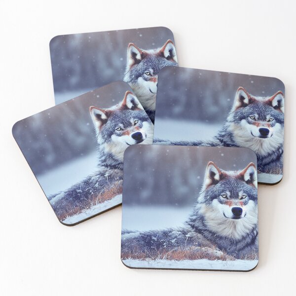 Item preview, Gray wolf in a winter landscape. designed and sold by Maniock.