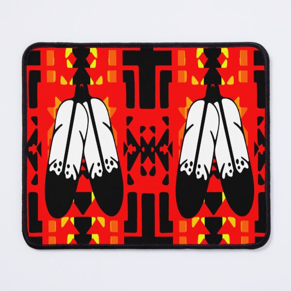 Item preview, Red/ Fire Color / Black Double Feather Native Blanket Print designed and sold by JMWCD.