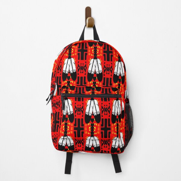 Item preview, Red/ Fire Color / Black Double Feather Native Blanket Print designed and sold by JMWCD.