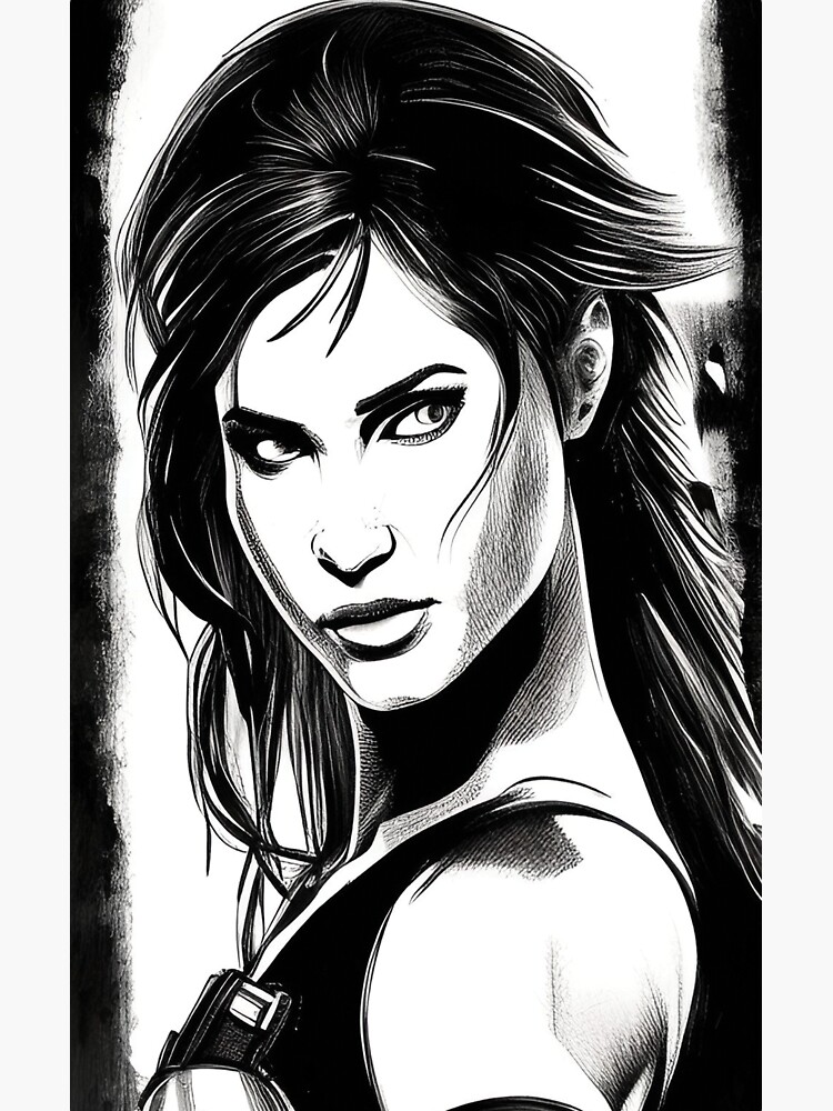 "Huntress B&w Drawing" Sticker For Sale By AImageX | Redbubble