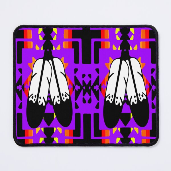 Item preview, Purple / Fire Color / Black Double Feather Native Blanket Print designed and sold by JMWCD.