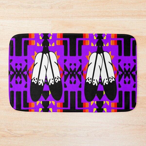 Item preview, Purple / Fire Color / Black Double Feather Native Blanket Print designed and sold by JMWCD.