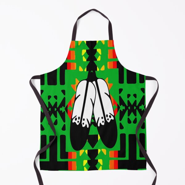 Item preview, Green / Fire Color / Black Double Feather Native Blanket Print designed and sold by JMWCD.