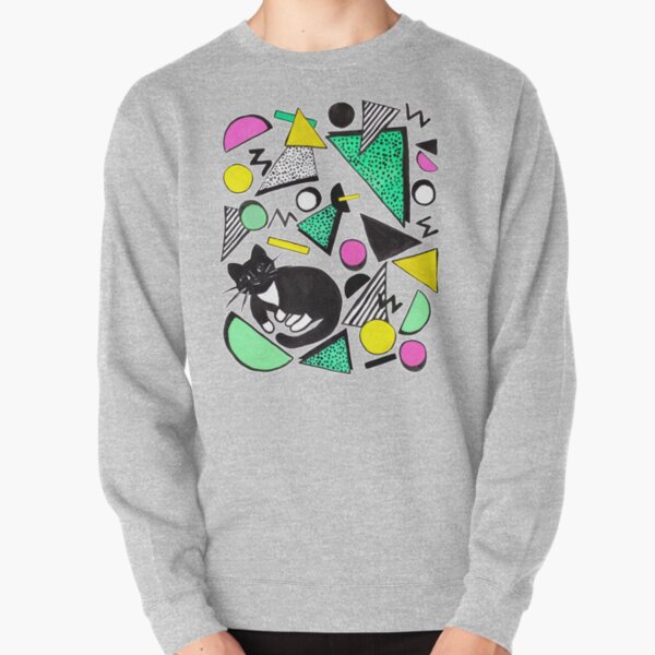 Mog Rad Cat - White Pullover Sweatshirt