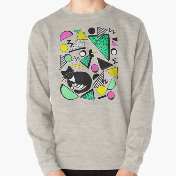 Mog Rad Cat - White Pullover Sweatshirt