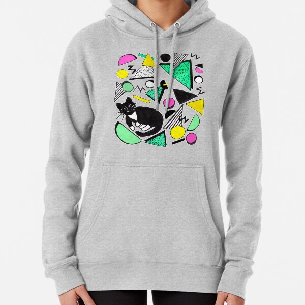 Mog Rad Cat - White Pullover Hoodie
