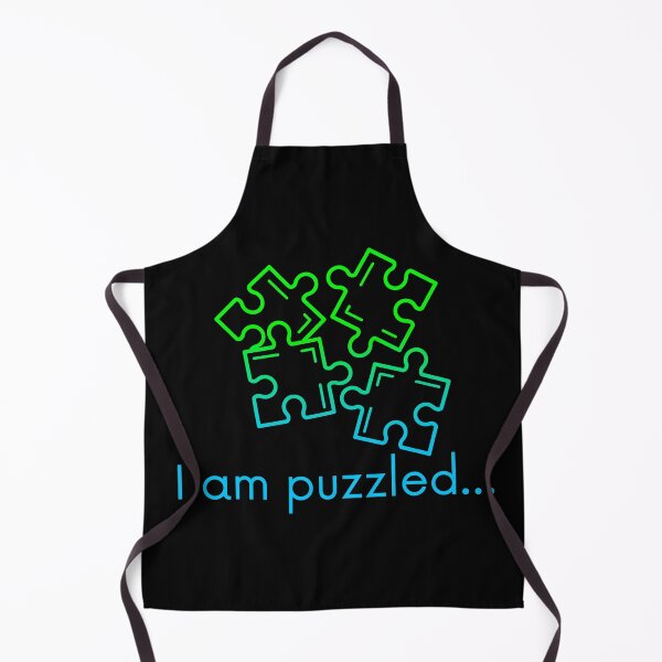 Item preview, I am puzzled, funny jigsaw-puzzle pun in an ombre effect designed and sold by Designbyfia.