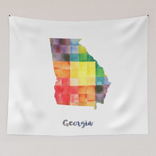 Item preview, Georgia Watercolor Map Painting designed and sold by InkistPrints.