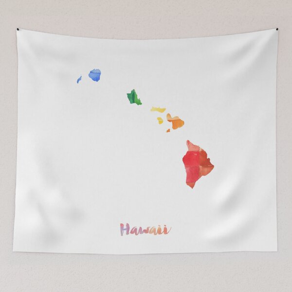 Item preview, Hawaii Watercolor Map Painting designed and sold by InkistPrints.