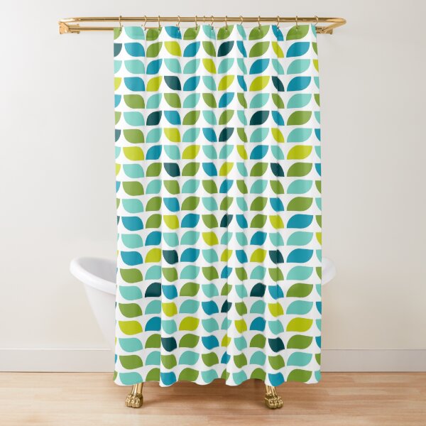 Geometric Pattern: Leaf: Spring Shower Curtain