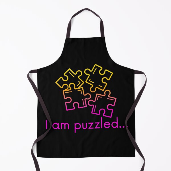 Item preview, I am puzzled, funny jigsaw-puzzle pun in an ombre effect designed and sold by Designbyfia.