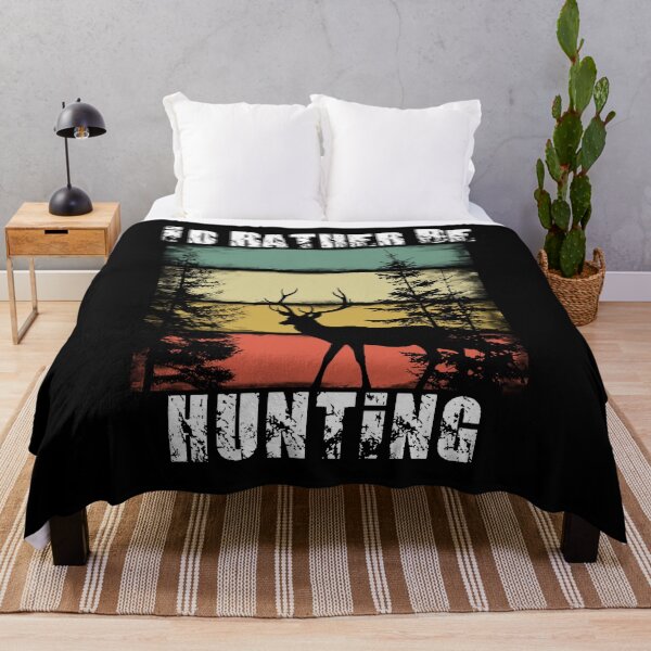 Item preview, I'd Rather Be Hunting - Retro Deer Tree Forest Woods Silhouette designed and sold by BlackGrain.