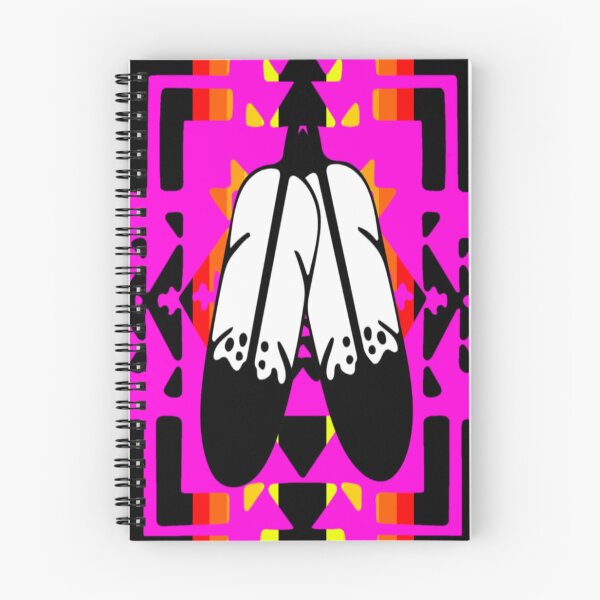 Item preview, Hot Pink / Fire Color / Black Double Feather Native Blanket Print designed and sold by JMWCD.